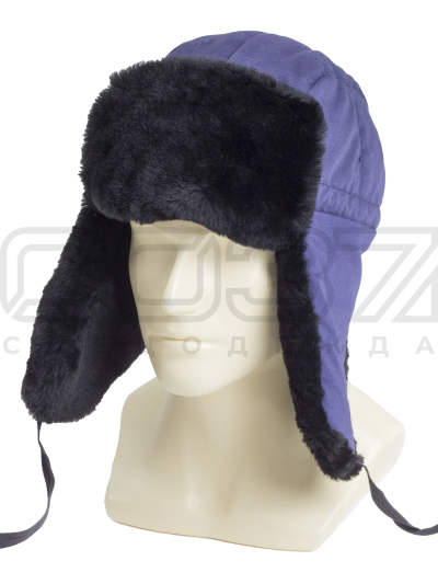Шапка-ушанка Полюс с регулятором размера цв.синий тк.смесовая-1