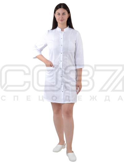 Халат медицинский женский АР422 цв.белый тк.тиси (2)